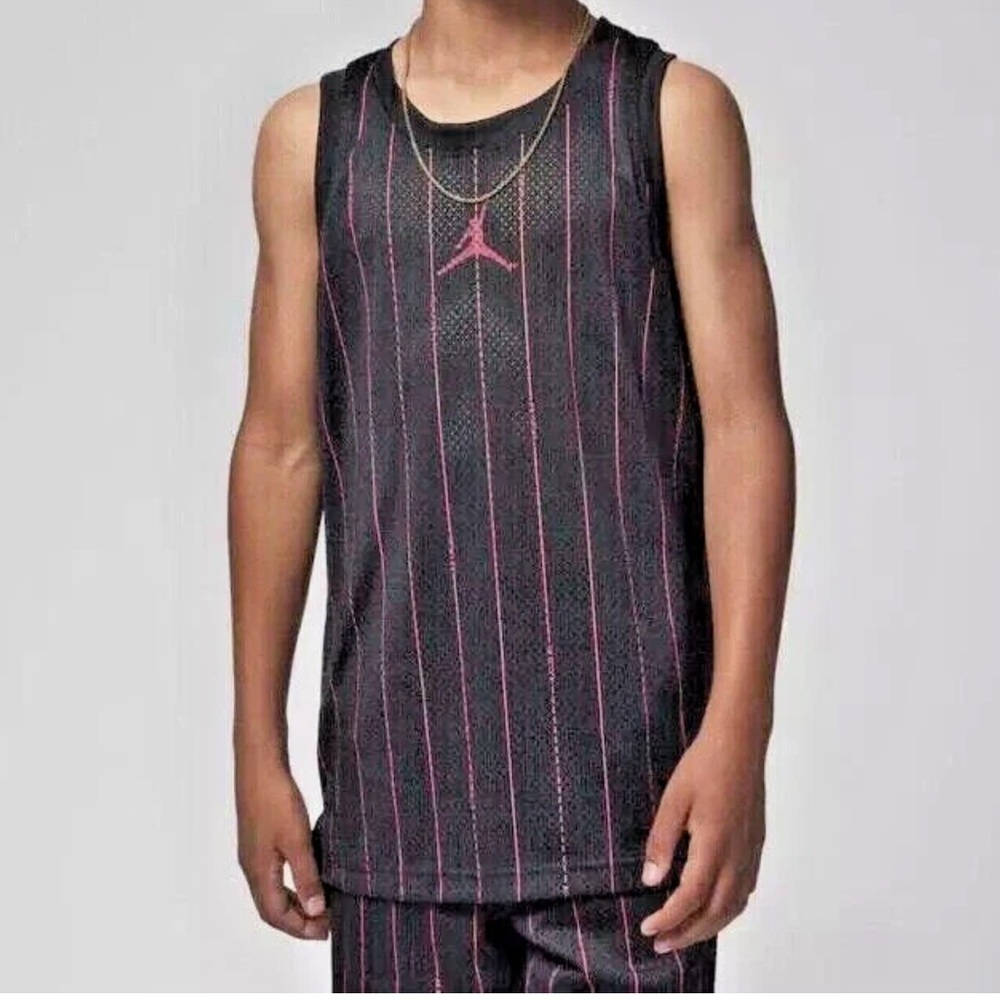Air Jordan 23 Youth Boys Stripe Sleeveless Mesh Jersey Top XL 13-15 years